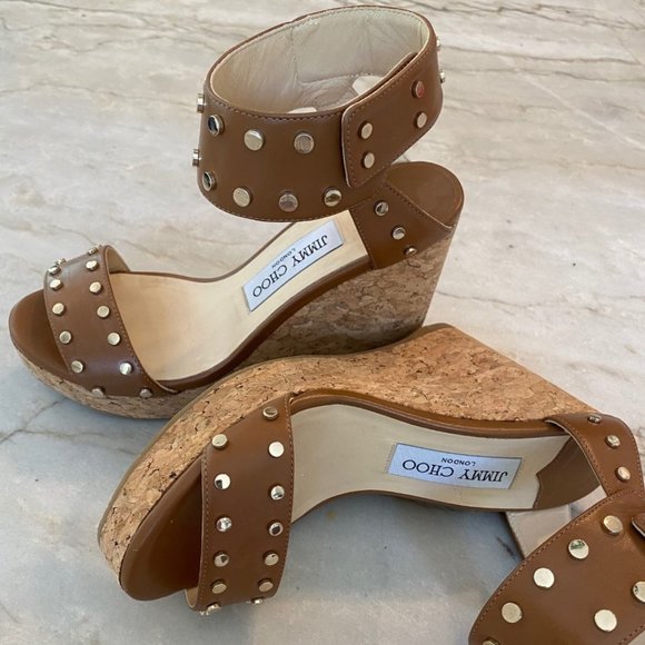 Jimmy Choo Size 36.5 wedge sandal with 4" heel - Picture 1 of 3
